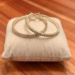 Crystal Hoop Earrings | 1.5” Diameter